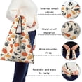 thumbnail image 5 of 5 Pack Foldable Shopping Bag,Halloween Pumpkins Bats and Spiders Reusable Grocery Bags with Pockets,Large Reusable Tote Bags with Handles Waterproof & Lightweight, 5 of 6