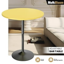 MoNiBloom Barstool Table 31.5" Round Adjustable Height Metal Pub Table for Bistro, Coffee House, Yellow