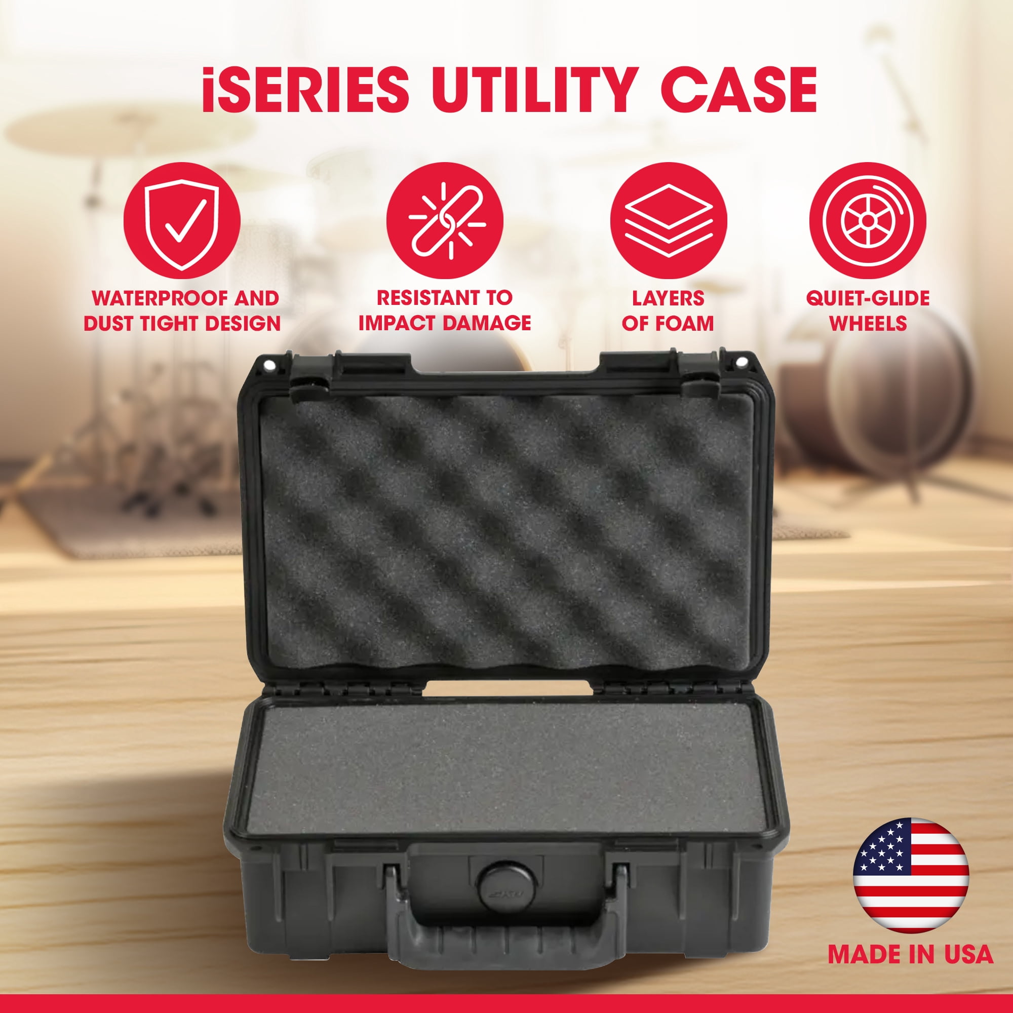 SKB iSeries 1006-3 Waterproof Compact Hard Case with Cubed Foam for Travel Storage