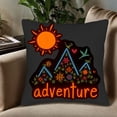 thumbnail image 5 of Set of 2 18x18in Throw Pillow Covers with Colorful Mountain and Floral Design Birds and Radiant Sun - Perfect for Couch Bed or Car, 5 of 8