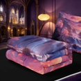 thumbnail image 5 of Homewish Red Moon Mountain Zipper Queen Comforter Set with Fitted Sheet and 2 Pillowcases, Nature Theme Zipper Bedding Set, Black Reversible, 5 of 7