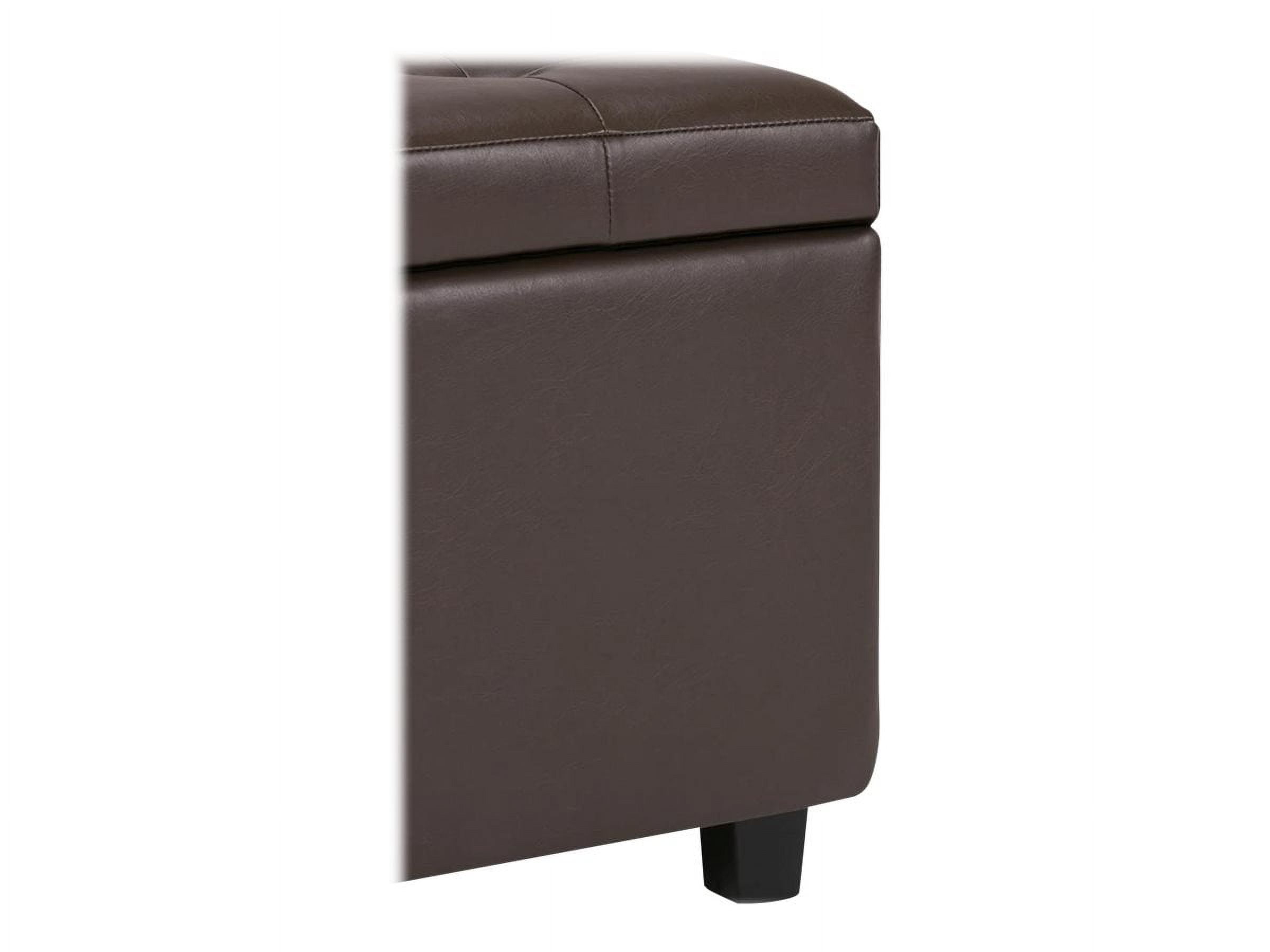 Cosmopolitan 34 inch Wide Storage Ottoman in Chocolate Brown Vegan Leather