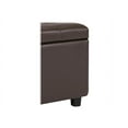 thumbnail image 3 of Cosmopolitan 34 inch Wide Storage Ottoman in Chocolate Brown Vegan Leather, 3 of 8
