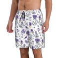 thumbnail image 2 of Sikiie Lavender Bicycle Print Men's Beach Shorts, High Elastic Quick-drying Shorts - with Drawstring and Slip Pockets, Suitable for Beach, Sports, Vacation-Large, 2 of 6