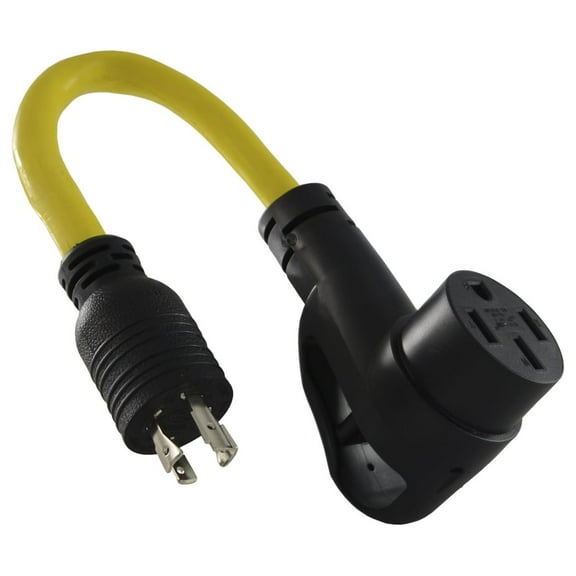 15875 1.5-Feet RV-Generator Adapter L14-20P 20A 4Prong Locking Plug to 14-50P 50A 125/250V Lighted Adapter