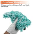 thumbnail image 6 of Unique Bargains 1 Pc Car Wash Towel Plush Car Cleaning Wiping Dryer Car Washing Tool 27x22x1cm Green White Black, 6 of 6
