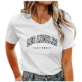 thumbnail image 1 of YDLCAFD T-Shirt à Manches Courtes Col Rond Imprimé Lettre pour Femmes Pâques, 1 of 5