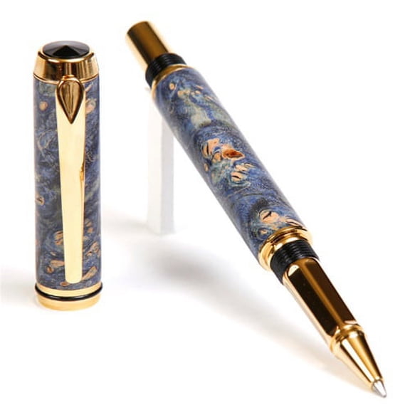 Baron Rollerball Pen - Blue Maple Burl