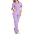 thumbnail image 1 of Women's Scrub Set - V-Neck Short-Sleeved Comfortable Workwear Set for Doctors and Nurses, 1 of 2