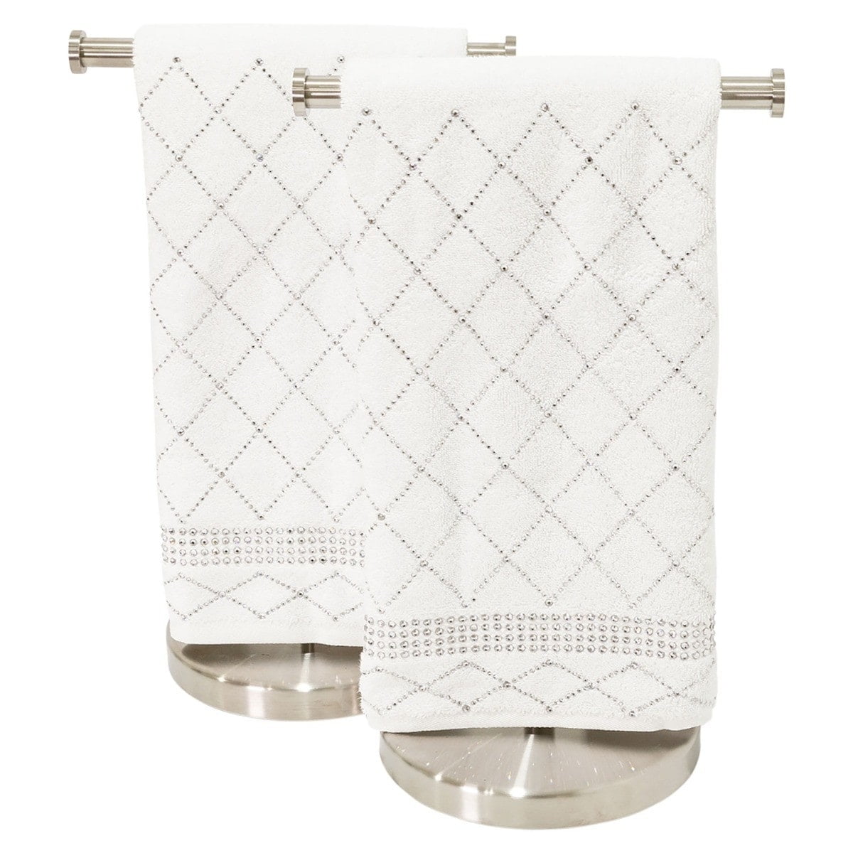 Sparkles Home  Atlas Rhinestone Hand Towel (Set of 2) Red