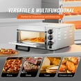 thumbnail image 2 of KFFKFF Countertop Pizza Oven, 14-Inch Single Deck, Electric Stainless Steel Oven with Stone & Handle, Versatile Pizza Cooking Device for Homes and Restaurants, Suitable for Pretzels and Baked Goods, 2 of 9