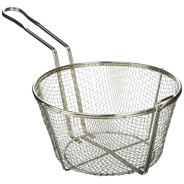 winco fbr9 steel round wire fry basket, 9inch
