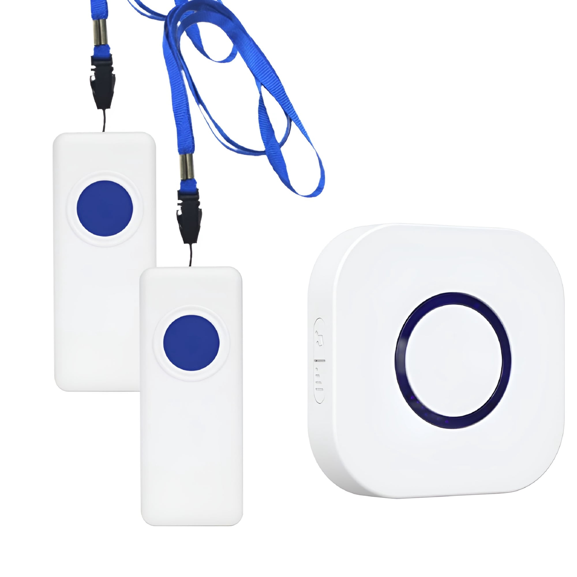 GJX Wireless Caregiver Pager Call Button Life Alert Emergency Call Bell for Patients Elderly Home Panic Button Nurse Calling for Seniors (2 Buttons-1 Receiver)