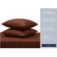 thumbnail image 3 of Juego De Sabanas Microfibra Soft Colores Lisos Matrimonial Café chocolate Liso Sólido, 3 of 6