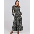 thumbnail image 3 of Luniro Women Fall Maxi Dresses Long Sleeve A-Line Flowy Fit & Flare 2025 Buttons Dress with Pockets, 3 of 9