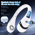 thumbnail image 3 of Ventilador Portátil Recargable, con Pantalla LED, 3 Velocidades, 5000 mAh, Ventilador de Cuello Plegable, Rotación sin Aspas de 360°, para Hogar, Oficina, Viajes, Deportes,Blanco, 3 of 8