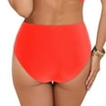 thumbnail image 5 of Xudanell Women High Rise Sexy Bikini Bottoms - Moderate Coverage Bathing Suit Bottoms High Waisted Swimsuit Brief (Red,S), 5 of 9
