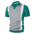 thumbnail image 4 of Ceisia Men's Polo Shirt | Slim Fit Short Sleeve Color Block Patchwork Stripe Polo | Breathable Wrinkle-resistant (Multiple Combinations) Gift, 4 of 6