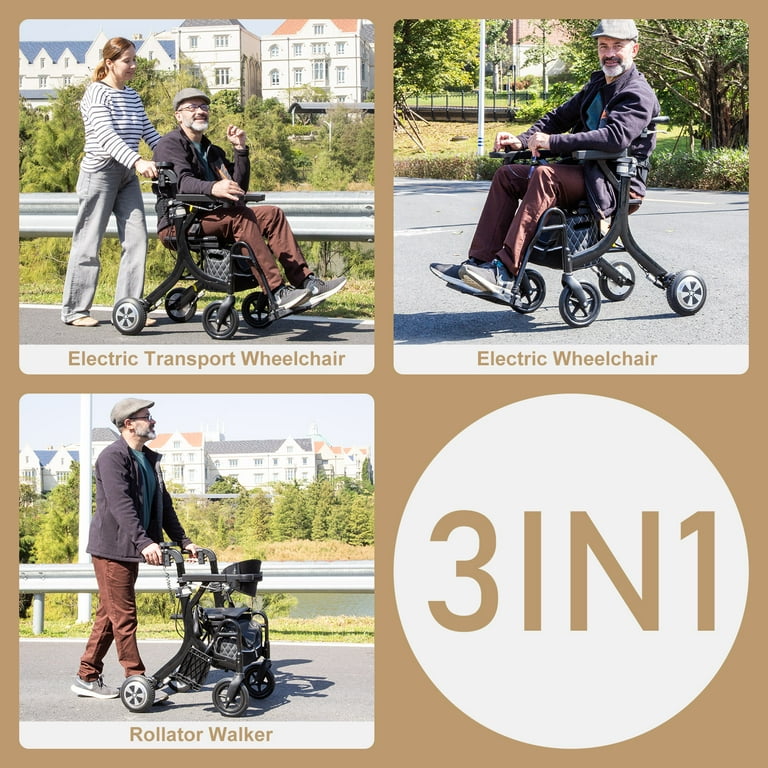 Sinceborn Motorized Combo Transport Wheelchair and Mobility
