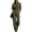 Army Green, variant on Women Collared Long Sleeve Workwear Utility Jumpsuit, Elastic Waistband Multi Pocket Wide Leg Style for Weekend Trip Army Green XL