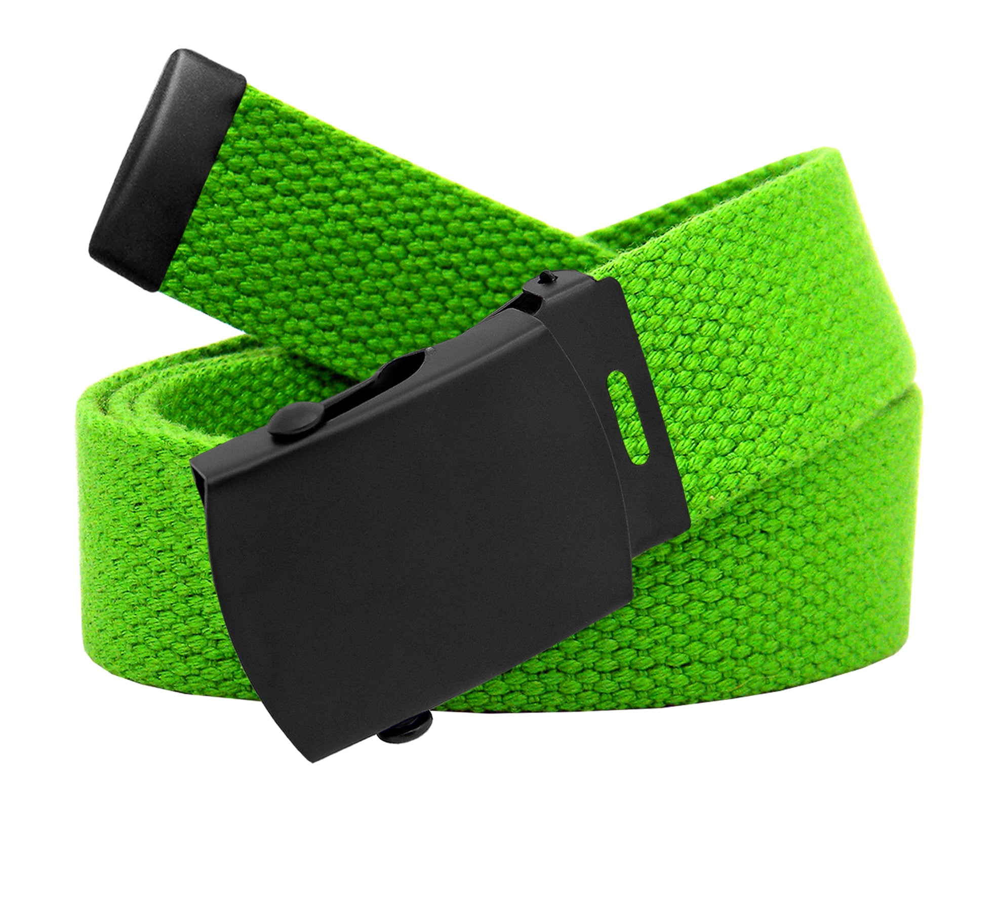 Men's Black Slider Military Belt Buckle with Canvas  Belt XLarge