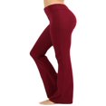 thumbnail image 3 of SNNROO Womens & Plus Stretch Cotton Fold-Over High Waist Bootcut Workout Flared Yoga Pants, 3 of 4