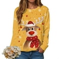 thumbnail image 2 of mgoYE Women Christmas Shirt Sweatshirts Christmas Sweatshirt Women - Christmas Graphic Crewneck Tops Casual Sweater(Yellow,S), 2 of 5