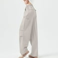 thumbnail image 5 of REALiKUN Cargo Pants for Women High Waisted Casual Trousers Baggy Stretchy Wide Leg Streetwear with Pockets, 5 of 7