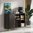 thumbnail image 7 of Aisword 55" Wine Bar Cabinet with Storage, Fluted Liquor Coffee Bar Cabinet with LED Lights, Buffet Sideboard, Brown, 7 of 7