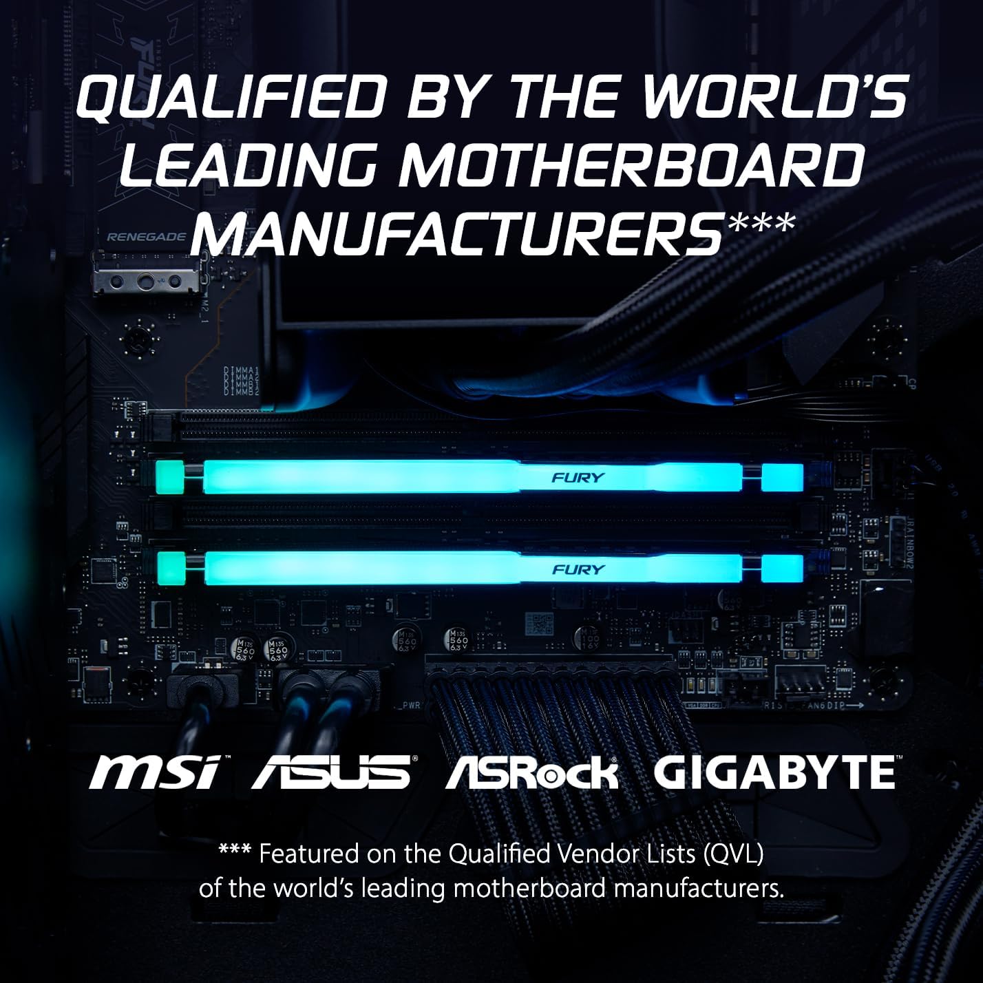 Kingston 32GB (1x32GB) DDR5 6400MT/s CL32 FURY Beast Black RGB XMP