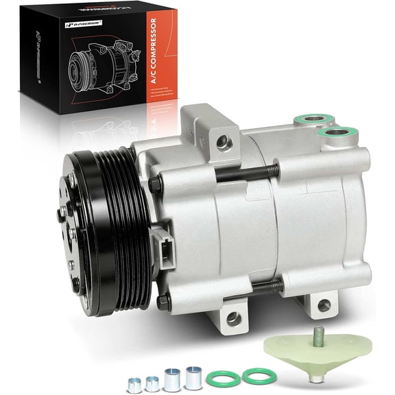 A-Premium Air Conditioner AC Compressor with Clutch Compatible with Ford E150 Econoline, E250 Econoline, E150 Econoline Club Wagon, 4.2L 1997-2001