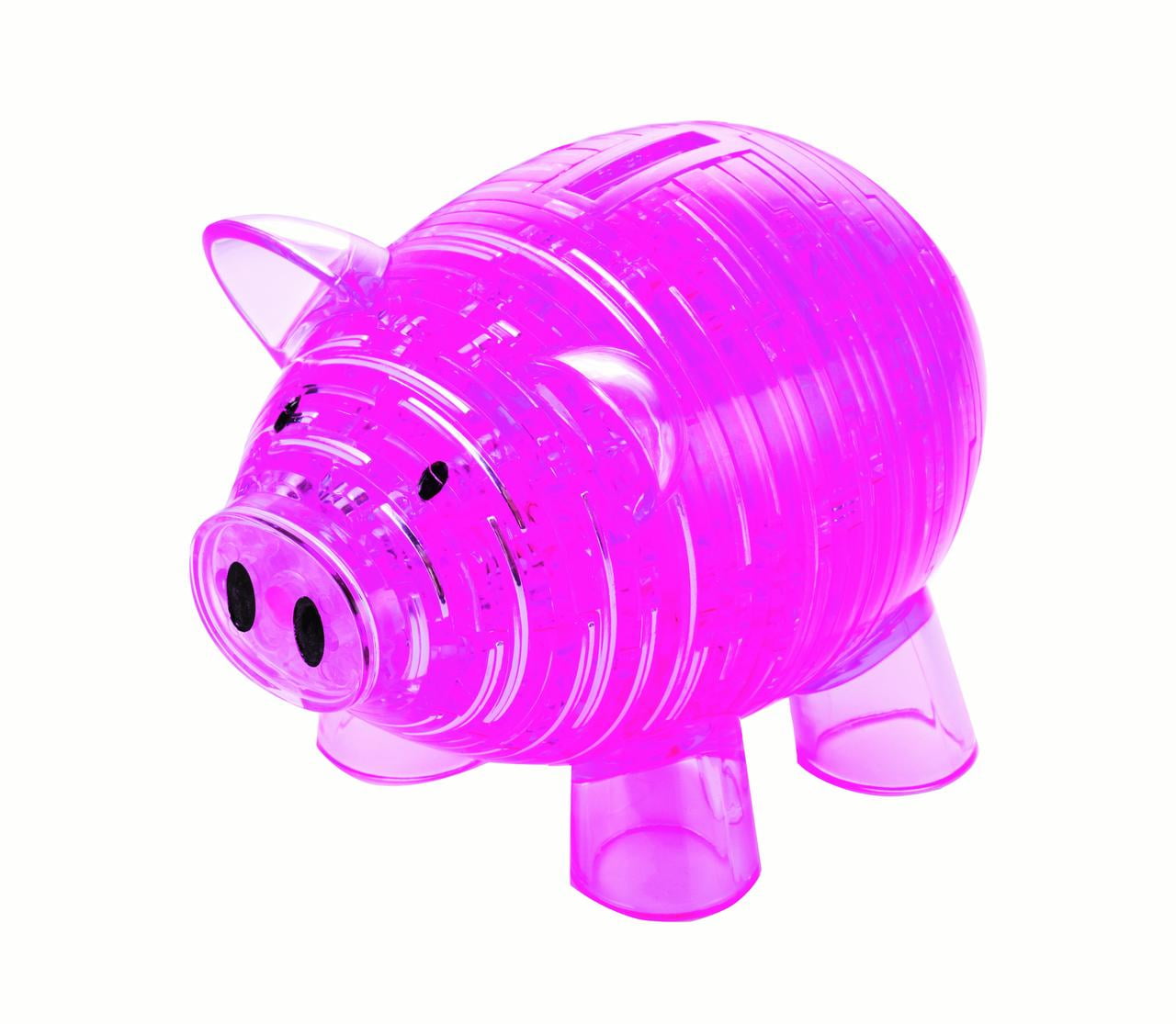 31699 PINK PIGGY BANK 3D CRYSTAL PUZZLE JIGSAW 93 PIECES FUN DISPLAY GIFT IDEA