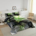 thumbnail image 3 of Black and Green Full Bedding Sets Aesthetic Marble Comforter Set Women, Foil Print Bedding Comforter Sets Mountain Fluid Duvet Insert, Marbling Down Comforter, 3 of 6