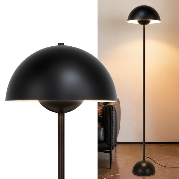 Lámpara de Pie Coucrek Negra 168 cm Industrial para Sala