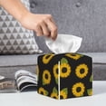 thumbnail image 6 of Sikiie Sunflowers Leather Tissue Box Cover Square, tissue box holder, Tissue Box with Bottom Belt-5.2”x5.2”x5.2”, 6 of 7