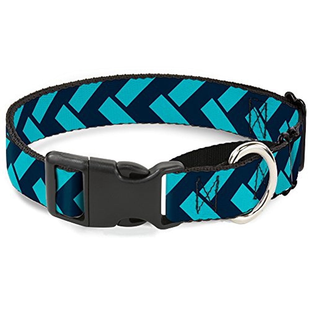 Buckle-Down MGC-W31014-L Jagged Chevron Navy Turquoise Martingale Dog Collar