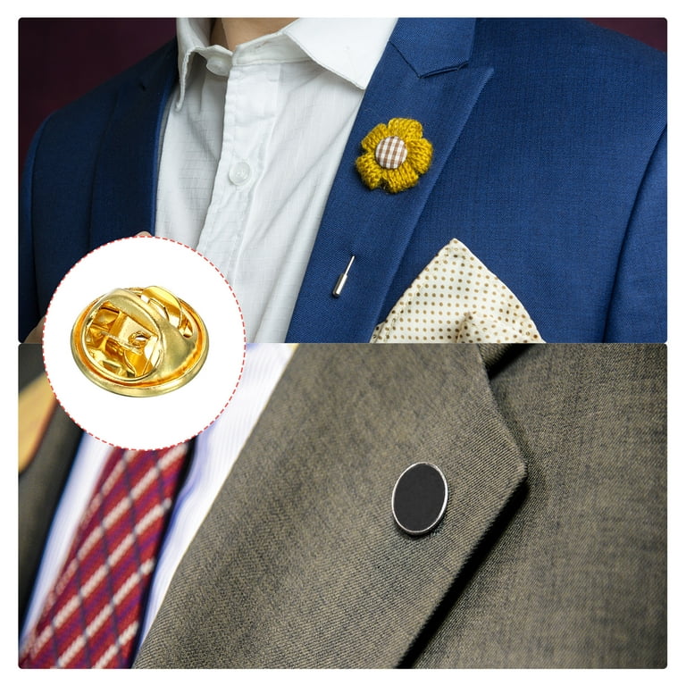 24 Gold pin backs, brooch pin back, gold brooch pins, 1 inch pin backs