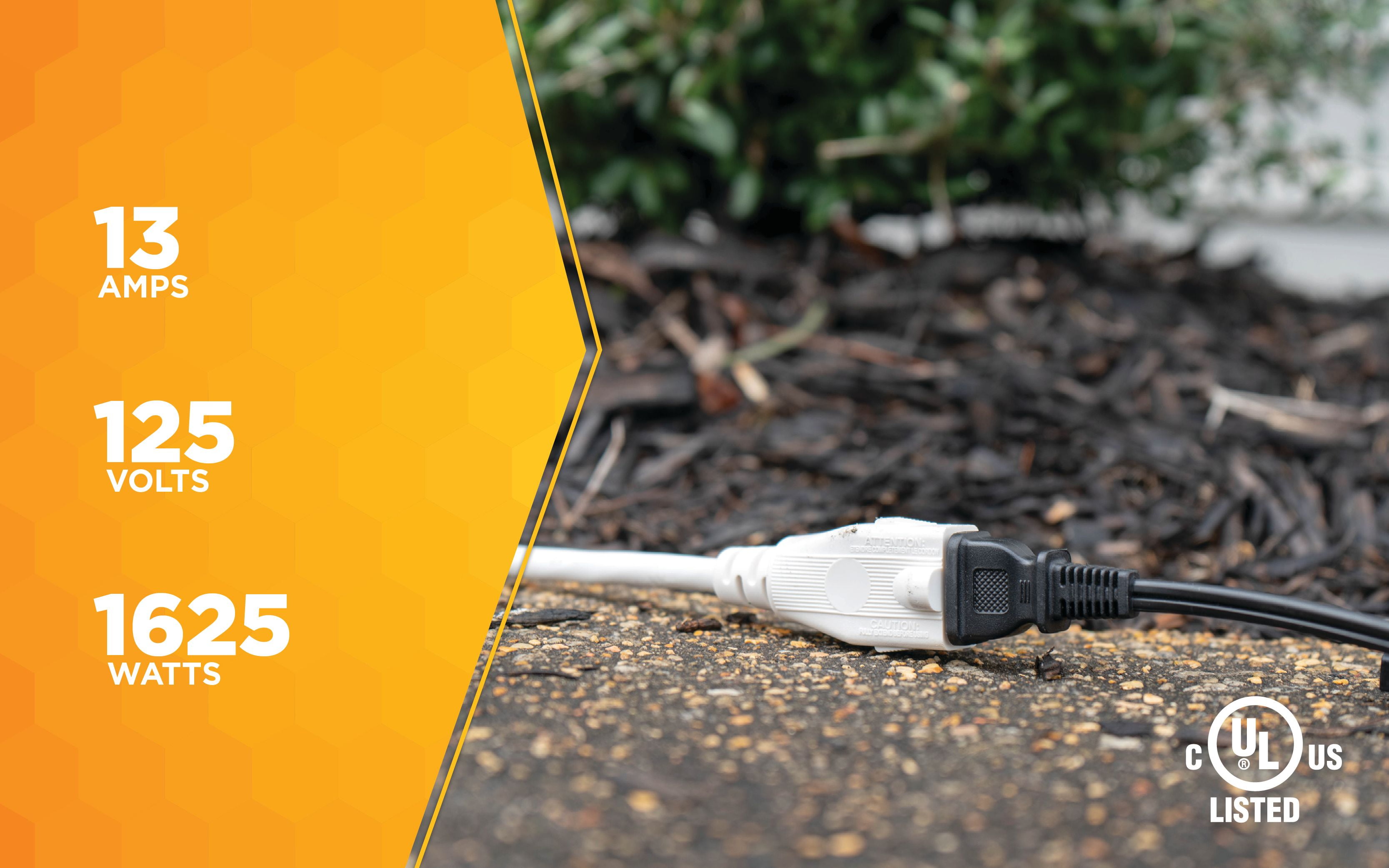 Yard Master 992382 16/3 40' White Outdoor Patio Extension Cord