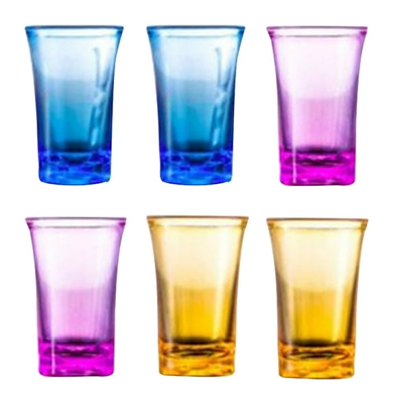 Yuarrent 6 copas de vino para fiestas, copas acrílicas para dispensador de vidrio, juegos para beber, soporte para cóctel, colorido Type2 NO2 Yuarrent HA001545-02B