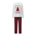 thumbnail image 2 of Christmas Family Pajamas Matching Set Long Sleeve Tops and Plaid Pants Set, 2 of 9
