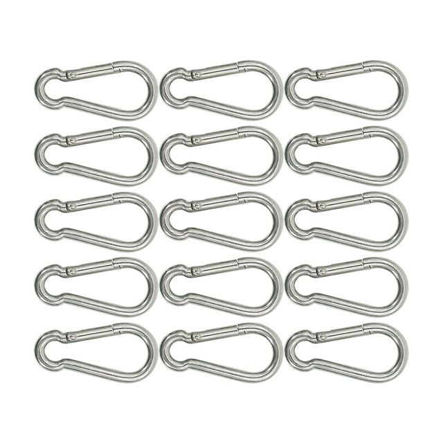 Guardoinrt 1/2/3/5 15X Crochet de Randonnée Escalade Mousqueton Boucle de Sécurité Pratique Polyvalent Antirouille Fermeté Solidité Pièce de Remplacement en Fer 8*80mm 1 Pce