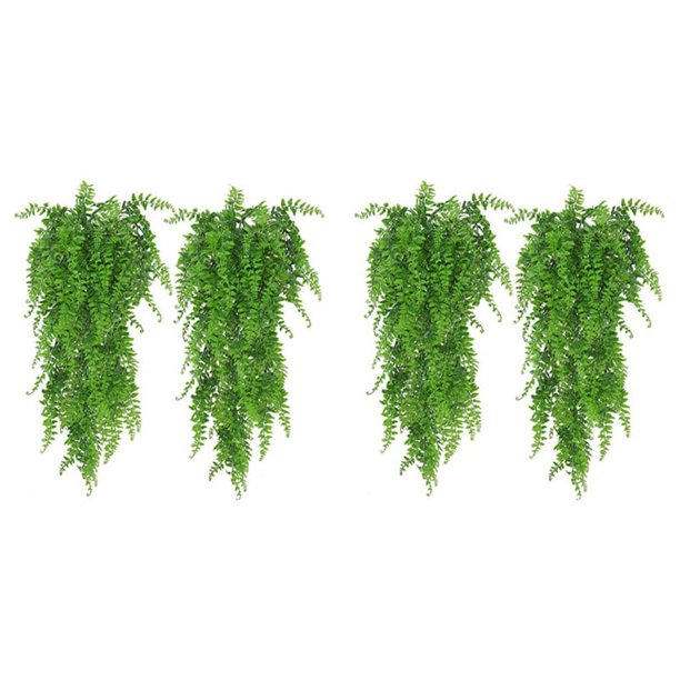4 Paquetes Plantas Colgantes Artificiales Decoración de Pared de Hojas de Hiedra Falsa para Interior Al Aire Libre, Decoración del Hogar con Vegetación Vid de Imitación