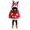 thumbnail image 2 of TheFound Kids Cloak Cartoon Elk Embroidery Hooded Coat Jacket with Pocket, 2 of 8