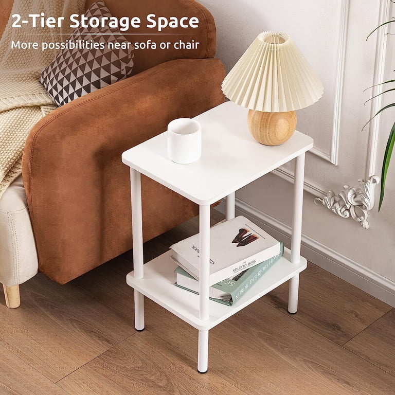 Small End Table Set of 2, Accent Wooden Side Table, Modern