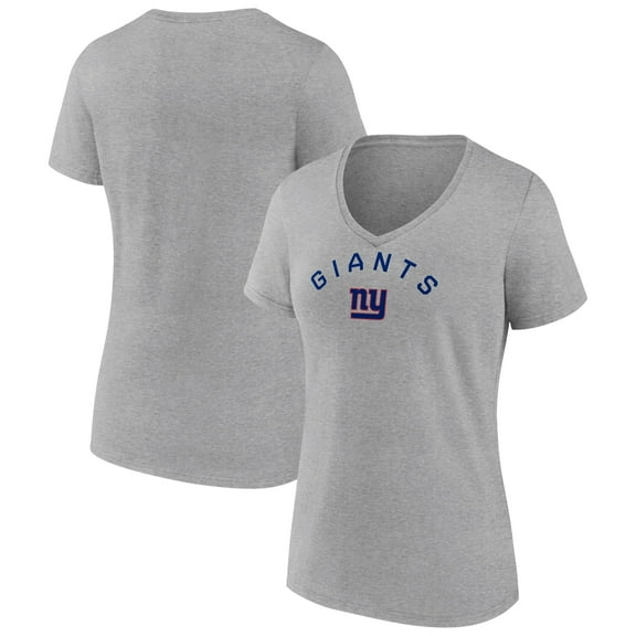 Women's Heather Gray New York Giants Team Arc V-Neck T-Shirt