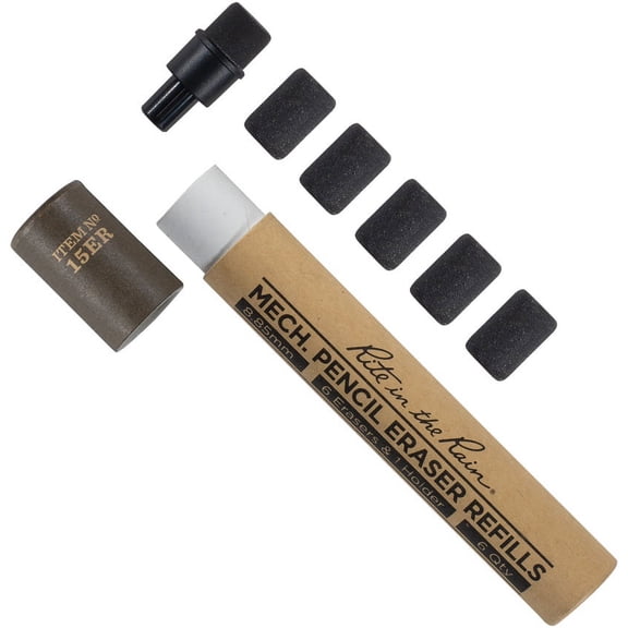 Eraser Refill,Gray,Soft Rubber,PK6 15ER