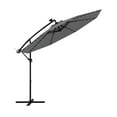 thumbnail image 2 of Costway 10 Ft Patio Solar LED 40 Lights Offset Umbrella Crank Cross Base Gray, 2 of 10