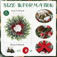 thumbnail image 4 of 6 Pcs Armoires de Noël Couronnes pour Cuisine Mini Couronnes de Cèdre avec Ruban Cloche Verdure Artificielle Guirlandes Suspendues avec Baies Rouges pour Décoration de Chaise de Fenêtre de Porte d'Entrée de Ferme de Noël, 4 of 8