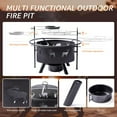 thumbnail image 2 of 32 Inch Outdoor Fire Pit, Wood Burning Fire Pits with 2 Grills, Poker, Brushes, Ash Pan, Mesh Cover, Waterproof Cover, Charcoal Fire Pit for BBQ, Patio, Bonfire, Heat&Cook，Fire Pit, 2 of 6