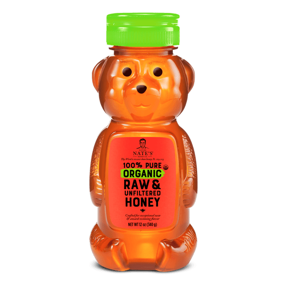 Nate's Organic Honey: 100% Pure, Raw & Unfiltered Honey - 12 fl oz Gluten-Free Honey